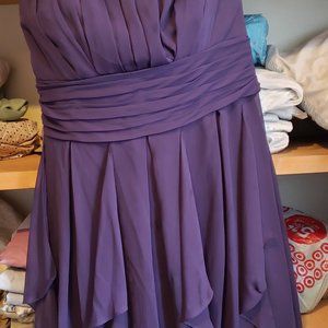 Cute Short Strapless Plum Dress SZ 22